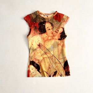 Rare vivienne tam 90s lovers collection mesh top